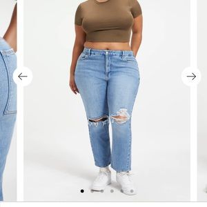 GOOD ICON CROPPED JEANS GOOD AMERICAN NWT